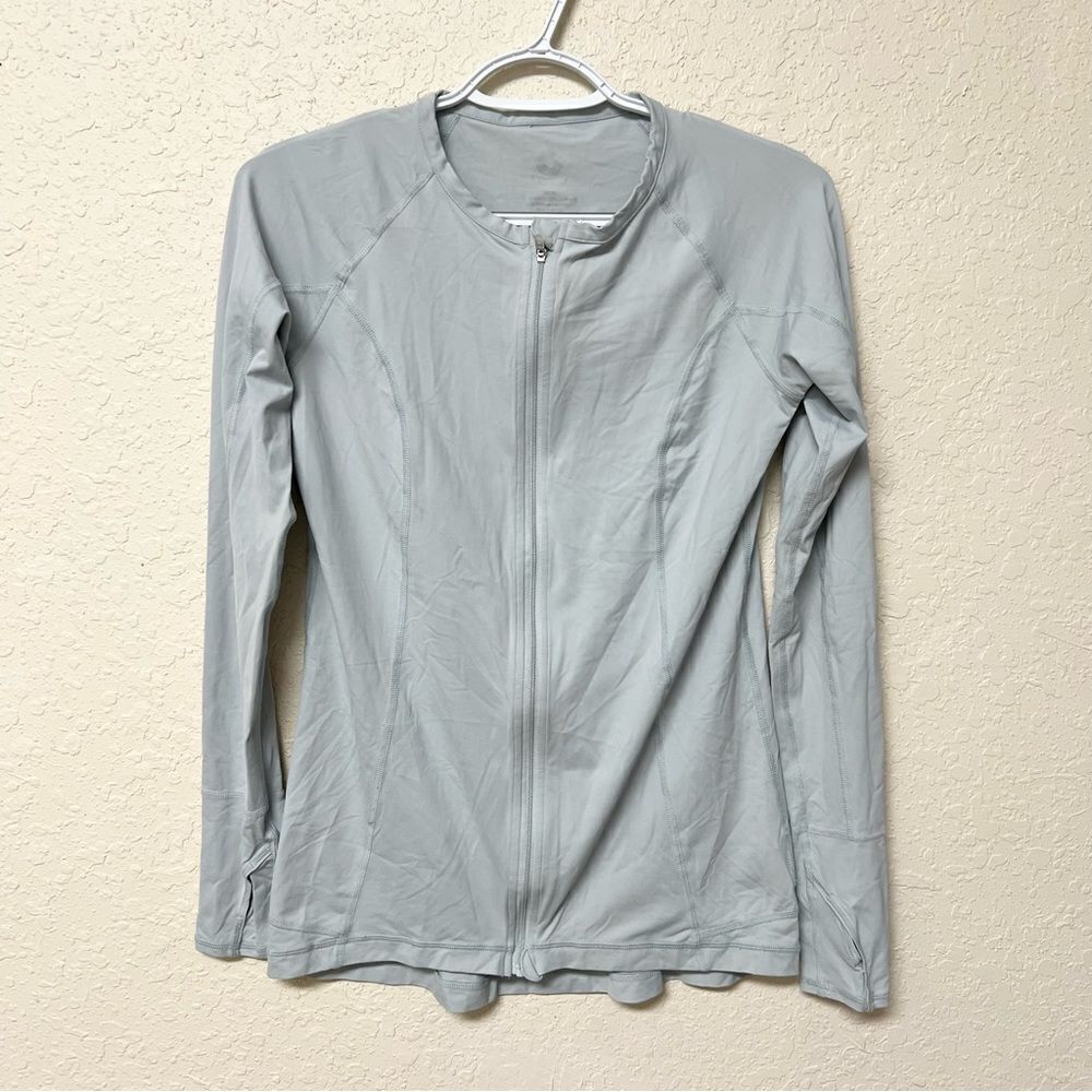 BloqUV Gray Full Zip Jacket Thumb Holes UPF Women’s Size S Beach